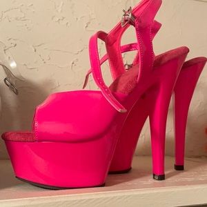 Size 7 HOT PINK Pleaser Dance shoes